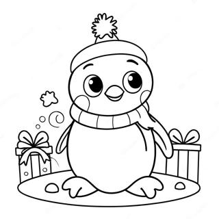 Pagina Para Colorir Do Pinguim De Natal Fofo 30928-27736