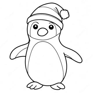 Pagina Para Colorir Do Pinguim Adoravel Com Chapeu De Papai Noel 30929-27737