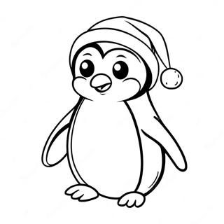 Pagina Para Colorir Do Pinguim Adoravel Com Chapeu De Papai Noel 30929-27738