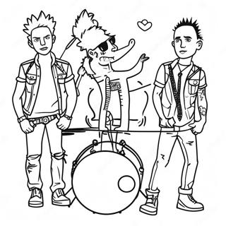 Pagina Para Colorir Da Banda Punk Rock Estilosa 30989-27785