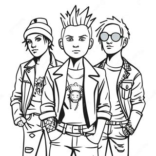 Pagina Para Colorir Da Banda Punk Rock Estilosa 30989-27788