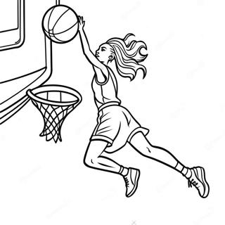 Pagina Para Colorir Da Jogadora Dinamica Da Wnba Dando Um Enterrado 31039-27825