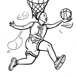 Pagina Para Colorir Da Jogadora Dinamica Da Wnba Dando Um Enterrado 31039-27826