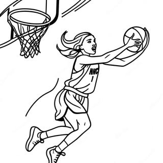 Pagina Para Colorir Da Jogadora Dinamica Da Wnba Dando Um Enterrado 31039-27827