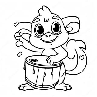 Pagina Para Colorir Do Grookey Brincando Com Um Tambor 31079-27857