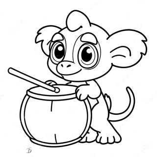 Pagina Para Colorir Do Grookey Brincando Com Um Tambor 31079-27858