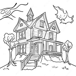 Pagina Para Colorir De Casa Assombrada Creepy 31139-27906