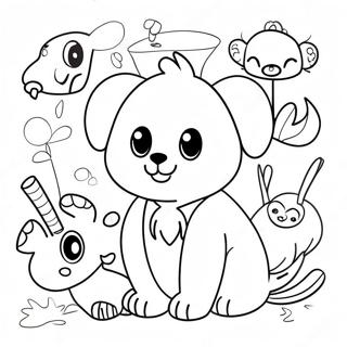 Pagina Para Colorir De Animais Doodle Divertidos 312-256