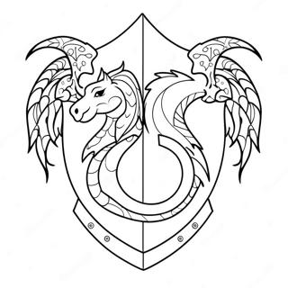 Pagina Para Colorir Do Escudo Do Cavaleiro Com Dragao 31309-28043