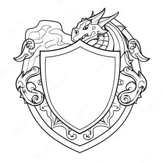 Pagina Para Colorir Do Escudo Do Cavaleiro Com Dragao 31309-28044