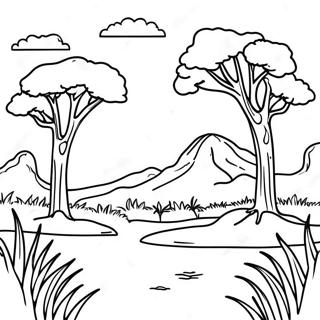 Pagina Para Colorir De Paisagem Da Savana 31388-28102