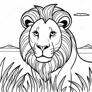 Pagina Para Colorir De Leao Majestoso Na Savana 31389-28105