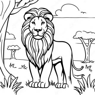 Pagina Para Colorir De Leao Majestoso Na Savana 31389-28106