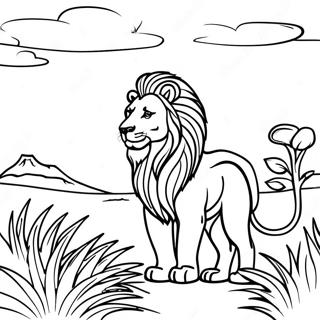 Pagina Para Colorir De Leao Majestoso Na Savana 31389-28107