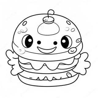 Pagina Para Colorir De Krabby Patty Fofo Com Rosto Sorridente 31399-28113