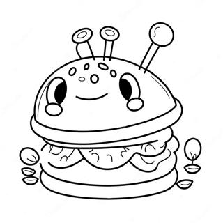 Pagina Para Colorir De Krabby Patty Fofo Com Rosto Sorridente 31399-28114