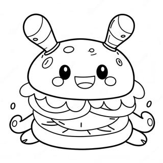 Pagina Para Colorir De Krabby Patty Fofo Com Rosto Sorridente 31399-28115