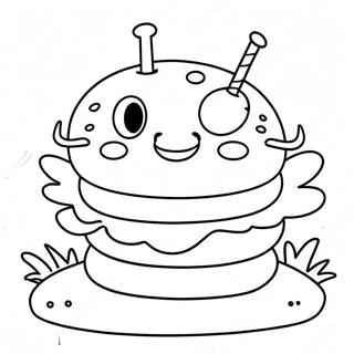 Pagina Para Colorir De Krabby Patty Fofo Com Rosto Sorridente 31399-28116