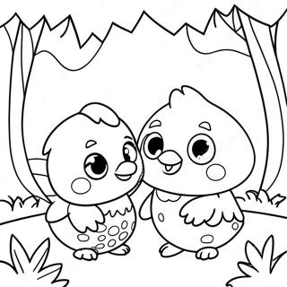 Pagina Para Colorir De Hatchimals Coloridos Em Uma Floresta Magica 31429-28137