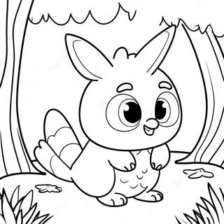 Pagina Para Colorir De Hatchimals Coloridos Em Uma Floresta Magica 31429-28138