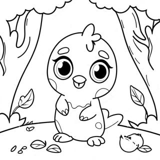 Pagina Para Colorir De Hatchimals Coloridos Em Uma Floresta Magica 31429-28139