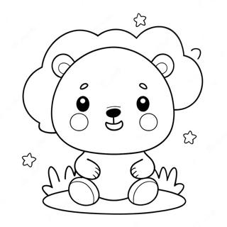 Pagina Para Colorir Urso Kawaii Fofo Com Baloes 31769-16322