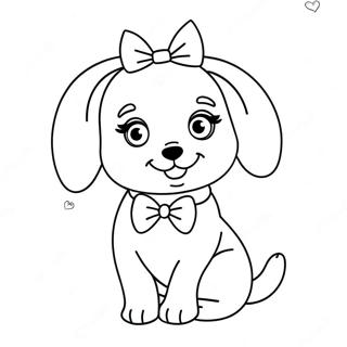 Pagina Para Colorir De Cachorro Da Barbie Fofo Com Laco 31930-16442