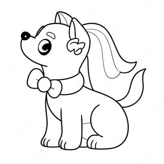 Pagina Para Colorir De Cachorro Da Barbie Fofo Com Laco 31930-16443