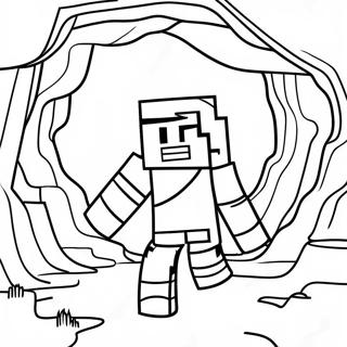 Pagina Para Colorir Da Alex Do Minecraft Aventureira Explorando Uma Caverna 32120-16593