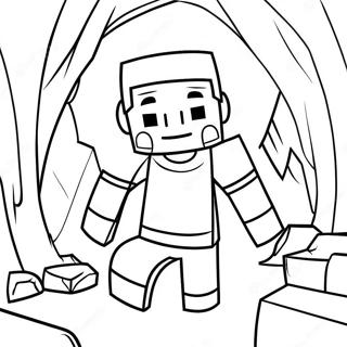 Pagina Para Colorir Da Alex Do Minecraft Aventureira Explorando Uma Caverna 32120-16594