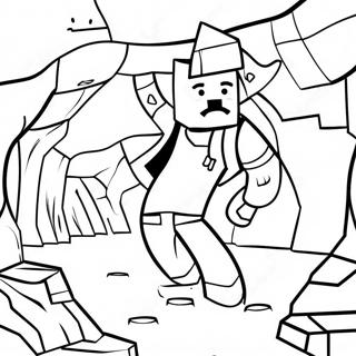 Pagina Para Colorir Da Alex Do Minecraft Aventureira Explorando Uma Caverna 32120-16595