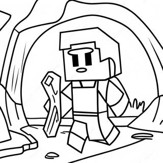 Pagina Para Colorir Da Alex Do Minecraft Aventureira Explorando Uma Caverna 32120-16596