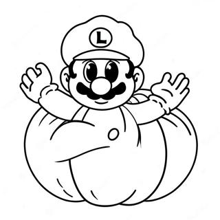 Paginas Para Colorir Do Luigi Em Um Fantasia De Abobora 32140-16610