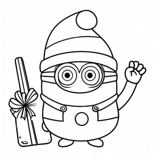 Pagina Para Colorir Do Minion Festivo Com Chapeu De Papai Noel 32210-16665