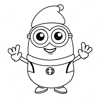 Pagina Para Colorir Do Minion Festivo Com Chapeu De Papai Noel 32210-16668