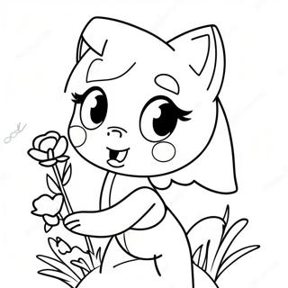 Pagina Para Colorir Da Linda Amy Rose Com Flores 322-261