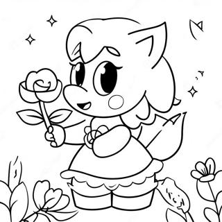 Pagina Para Colorir Da Linda Amy Rose Com Flores 322-263