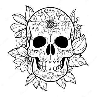 Pagina Para Colorir De Tatuagem De Caveira Floral 32330-16761