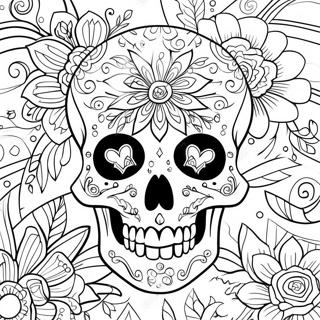 Pagina Para Colorir De Tatuagem De Caveira Floral 32330-16763