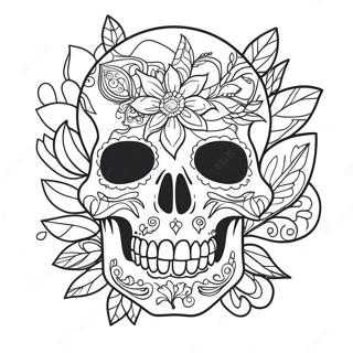 Pagina Para Colorir De Tatuagem De Caveira Floral 32330-16764