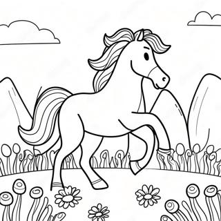 Cavalo Galopante Em Uma Pagina Para Colorir Colorida 32430-16842