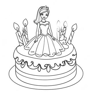 Pagina Para Colorir Bolo De Aniversario Da Barbie 32582-16945