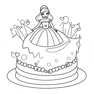 Pagina Para Colorir Bolo De Aniversario Da Barbie 32582-16948