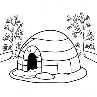 Pagina Para Colorir Igloo Aconchegante Em Uma Paisagem Nevada 32642-16993