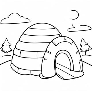 Pagina Para Colorir Igloo Aconchegante Em Uma Paisagem Nevada 32642-16994