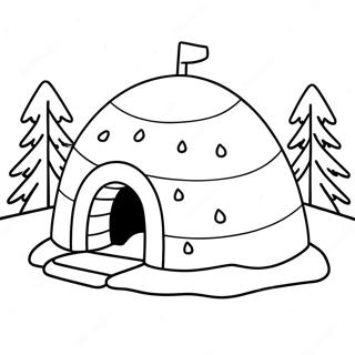 Pagina Para Colorir Igloo Aconchegante Em Uma Paisagem Nevada 32642-16995