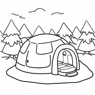 Pagina Para Colorir Igloo Aconchegante Em Uma Paisagem Nevada 32642-16996