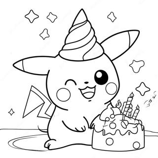 Pagina Para Colorir Da Celebracao De Aniversario Do Pikachu 32772-17099