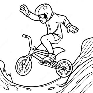 Pagina Para Colorir Do Piloto De Acrobacias De Bmx Legal 32932-17227