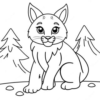 Lince Fofo Brincando Na Neve Pagina Para Colorir 32982-17261